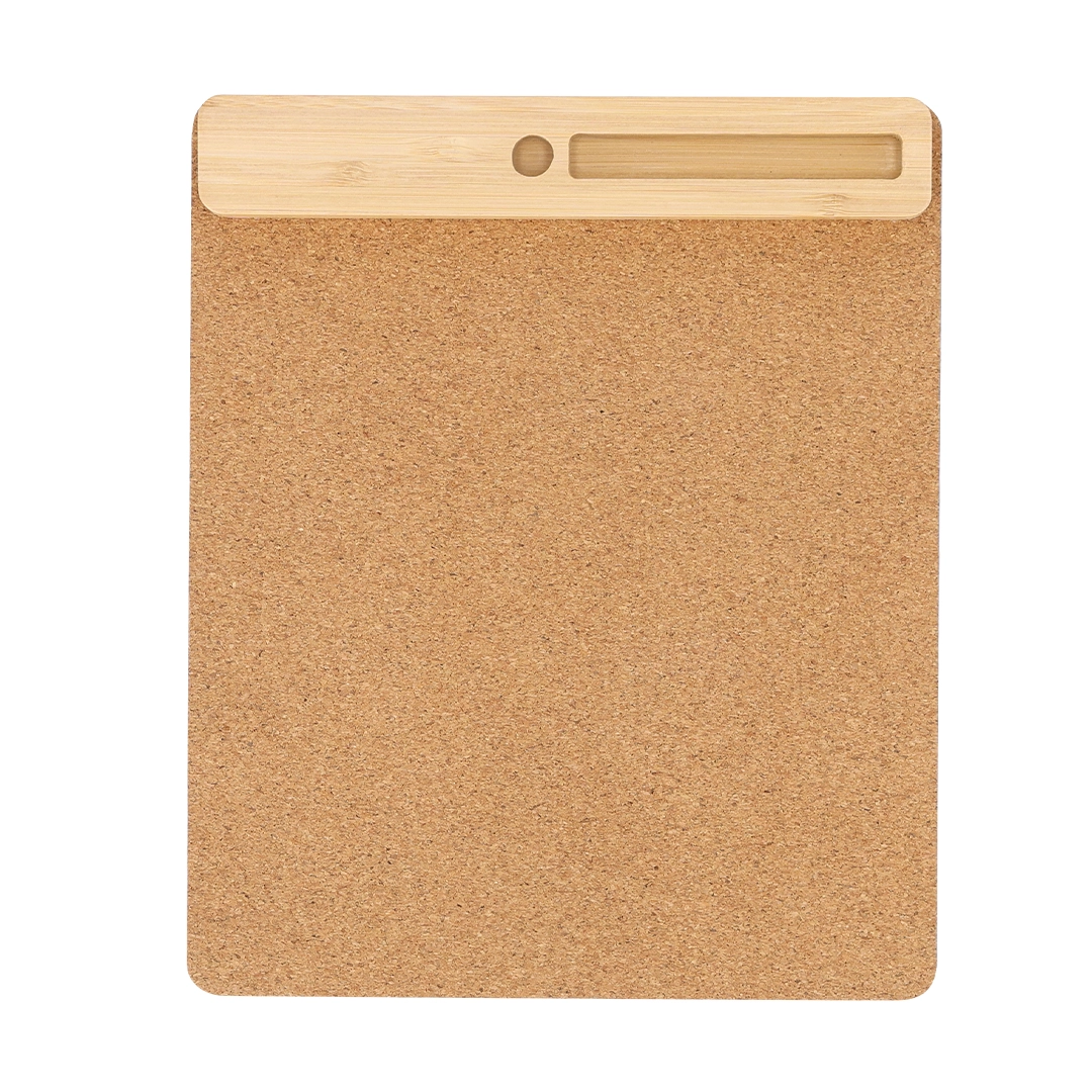 21328-000-11 Multi-functional mouse pad made from an amalgamation of bamboo and soft cork.