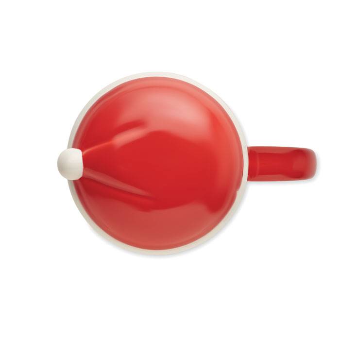 cx1492-05-ambiant Ceramic coffee mug in red color for christmas