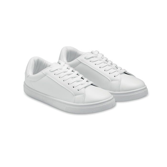 Sneakers with branding mockup White blank sneakers which can be used for branding as promotional product