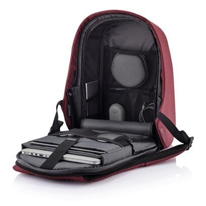 XDDESIGN BOBBY HERO Anti-theft Backpack in rPET material Red (2) anti theft backpack inside view
