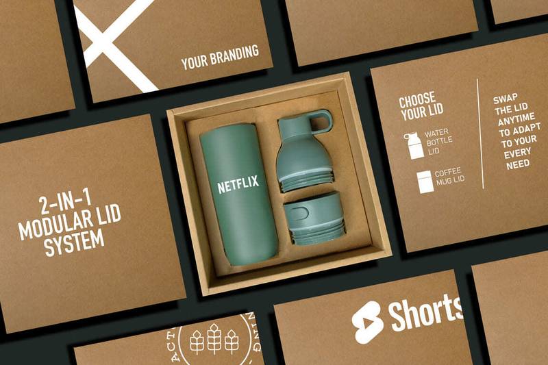 RUVO - CHANGE ZERO 2-in-1 Modular Hydration Gift Set - Navy Blue AL Hadyia Adv LLC Green gift set in box